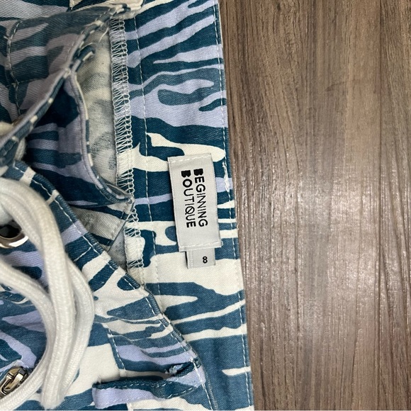 Beginning Boutique women sz 8 Y2k Havana Lace Up Pants Blue - Picture 5 of 10